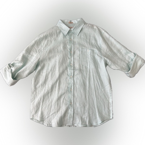 Mint Green Men's Casual Button-Down Shirt - Picture 1 of 9